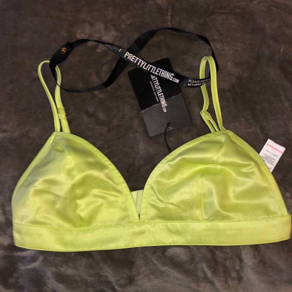 pretty little thing lime green tank top bralette